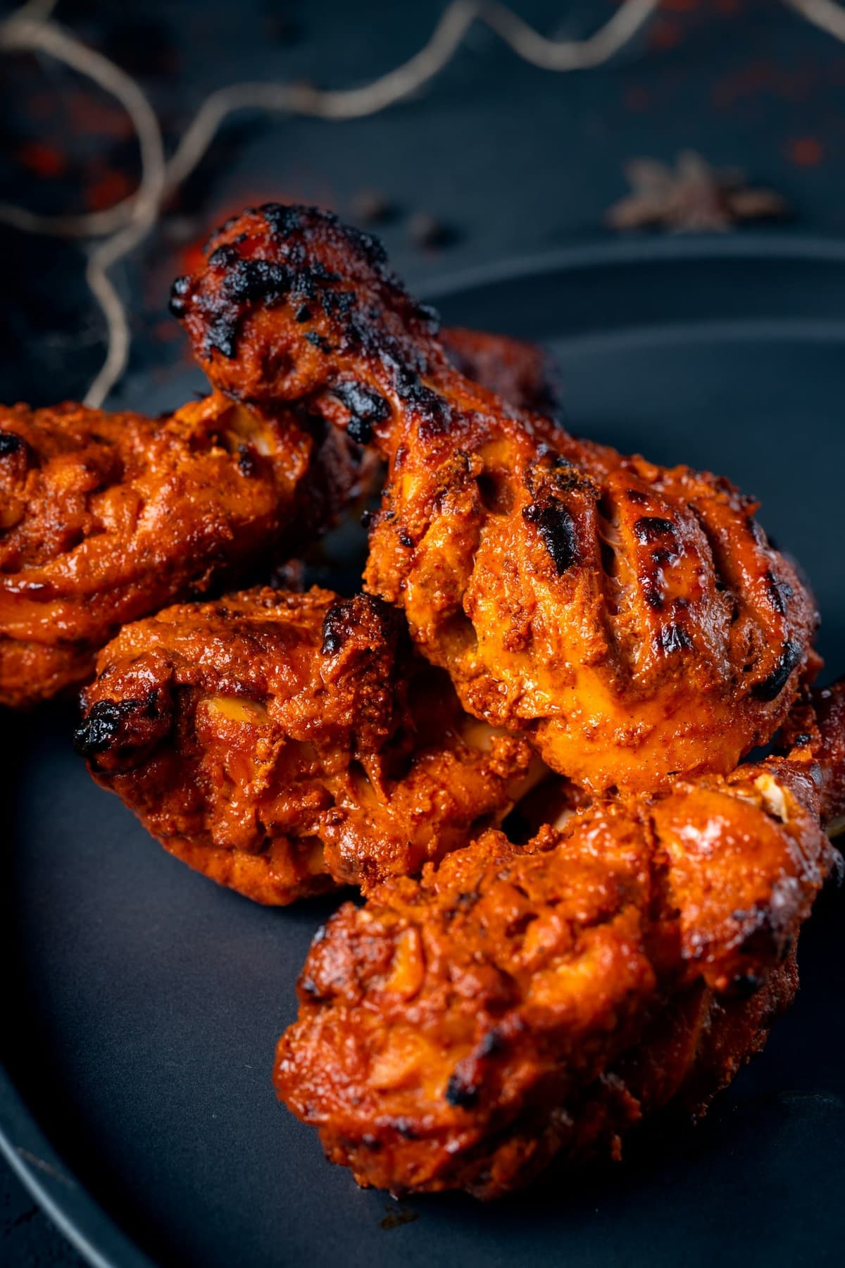 Chicken wings off the grill